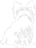 Yorkshire terrier contorno silueta vector