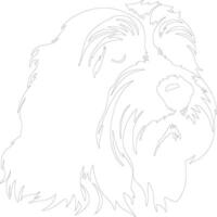 Bearded Collie  outline silhouette vector