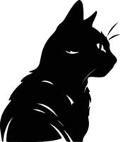 Ukrainian Levkoy Cat  silhouette portrait vector