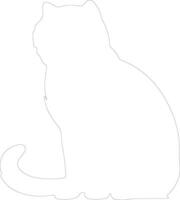 Scottish Fold Cat outline silhouette vector