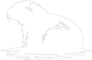 beaver  outline silhouette vector