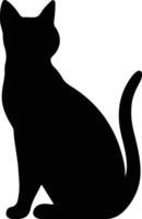 Chausie Cat  black silhouette vector