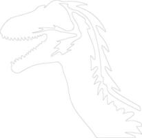 Deinonychus outline silhouette vector