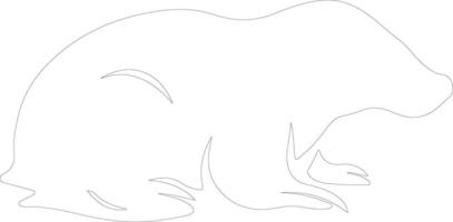 duck-billed platypus   outline silhouette vector