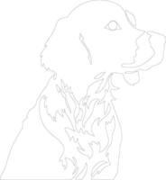 Brittany Spaniel  outline silhouette vector