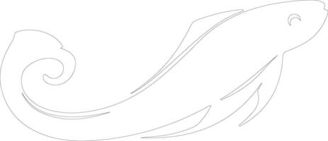 gulper eel  outline silhouette vector