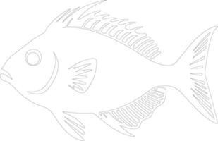 John Dory  outline silhouette vector