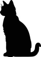 Highlander Cat  black silhouette vector