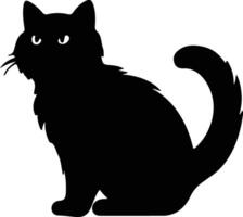 Exotic Shorthair Cat  black silhouette vector