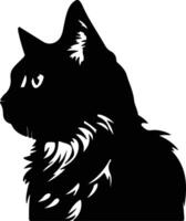 American Bobtail Cat  silhouette portrait vector