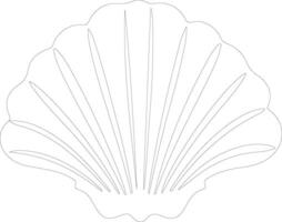 scallop    outline silhouette vector