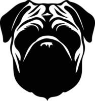 Pug  silhouette portrait vector