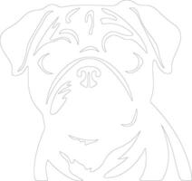 pug   outline silhouette vector