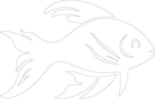 bonyfish outline silhouette vector