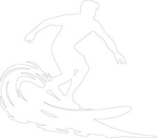 surfer  outline silhouette vector