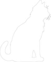 Ussuri Cat outline silhouette vector