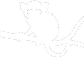 tarsier   outline silhouette vector