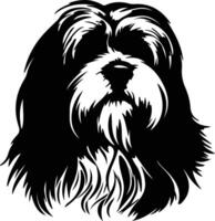 Tibetan Terrier   black silhouette vector