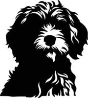 Cockapoo   black silhouette vector