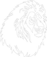 león contorno silueta vector