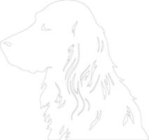 Irish Setter  outline silhouette vector