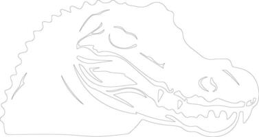 caiman outline silhouette vector