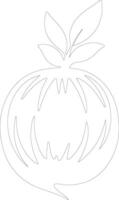 rutabaga  outline silhouette vector