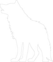 red wolf   outline silhouette vector