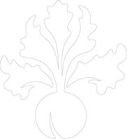 kohlrabi  outline silhouette vector