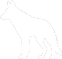 wild dog  outline silhouette vector