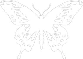 zebra swallowtail butterfly  outline silhouette vector