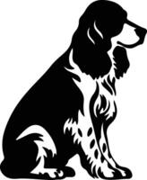 Inglés saltador spaniel negro silueta vector