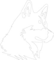 Siberian Husky outline silhouette vector