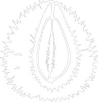 Durian contorno silueta vector