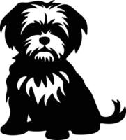 Maltese   black silhouette vector