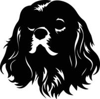 English Toy Spaniel  silhouette portrait vector