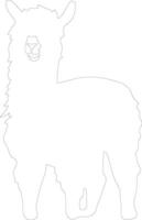alpaca  outline silhouette vector