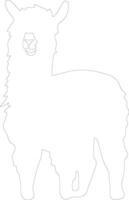 alpaca contorno silueta vector