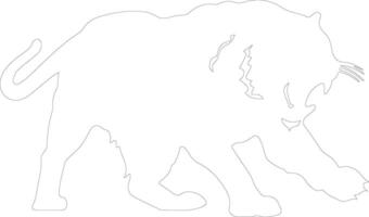 Smilodon   outline silhouette vector