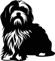 tibetano terrier negro silueta vector