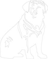 Dogue de Bordeaux  outline silhouette vector