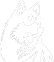 husky  outline silhouette vector