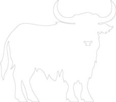 yak contorno silueta vector