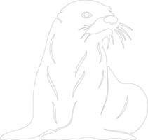 sea otter    outline silhouette vector