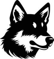 Norwegian Lundehund  silhouette portrait vector