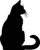 bambino gato negro silueta vector