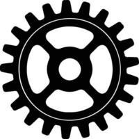 Gear icon  black silhouette vector