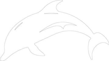 delfín contorno silueta vector