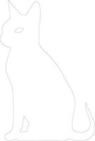 Siamese Cat  outline silhouette vector