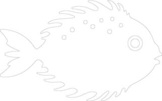 blowfish  outline silhouette vector